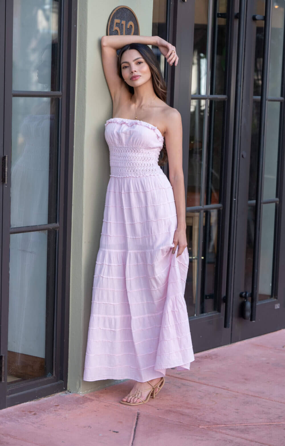 Women in pink dress